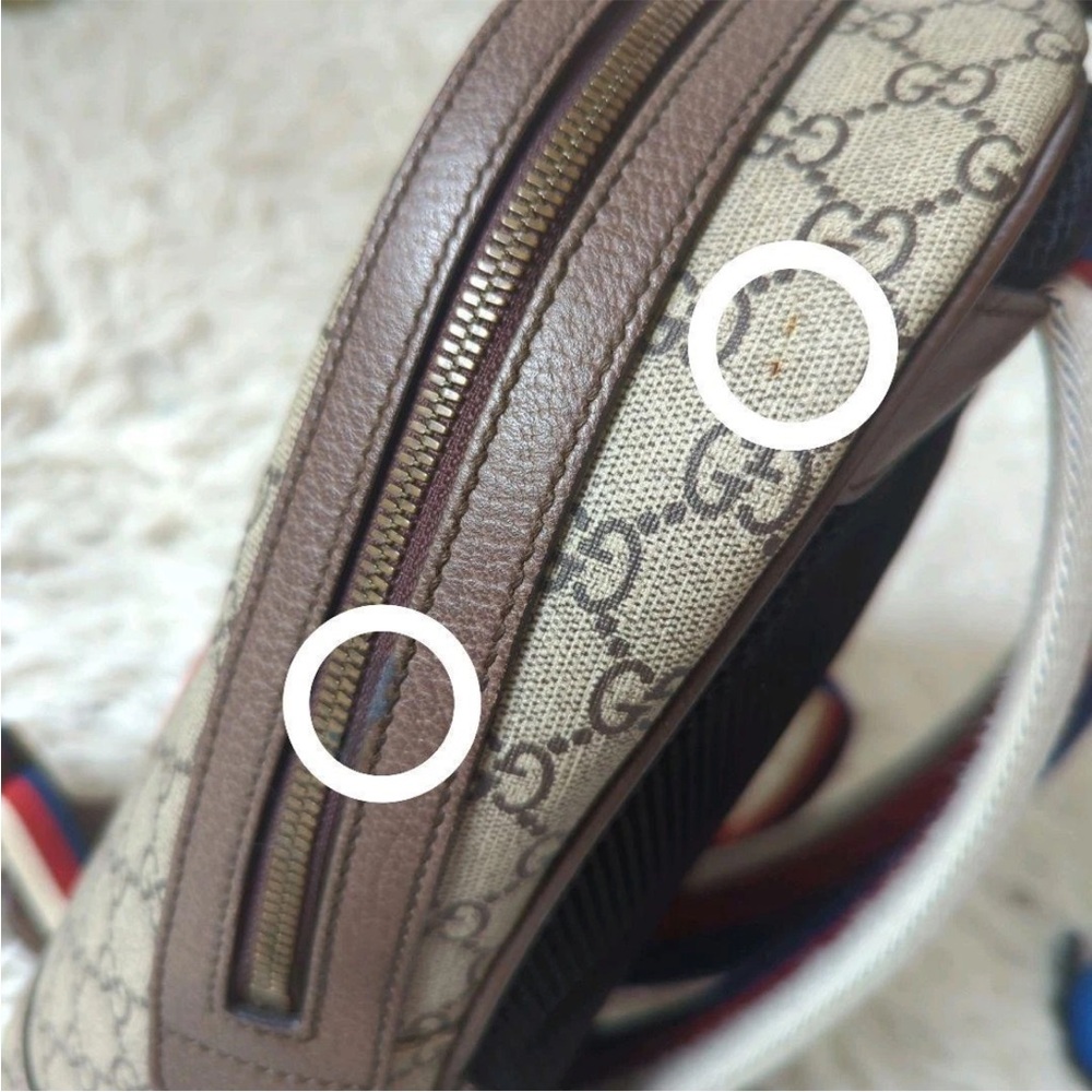 Gucci Beige Cat Print Backpack with Red Accent - Picture 14 of 16